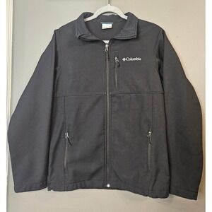 Columbia Men's Small Black Zip Up Fleece Lined Jacket Outdoor Layering Gorpcore